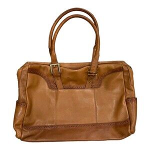 Levenger Brown Leather Business Laptop Bag
